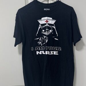 Gildan Black Graphic Tee with Nurse Design